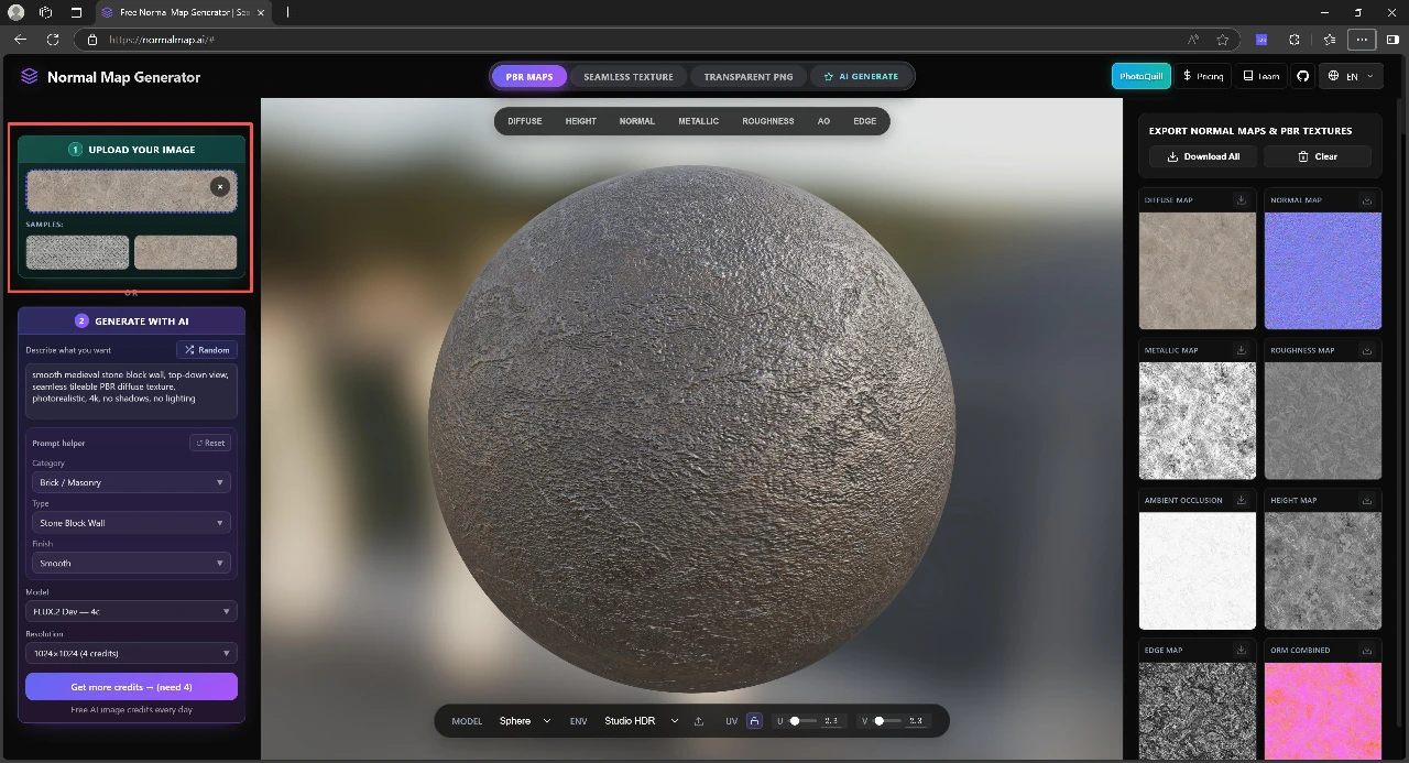 Upload Image to Generate Normal Map